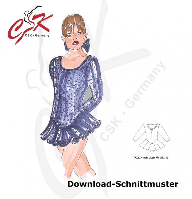 Download Pattern Skating Dress Size 116 - 152